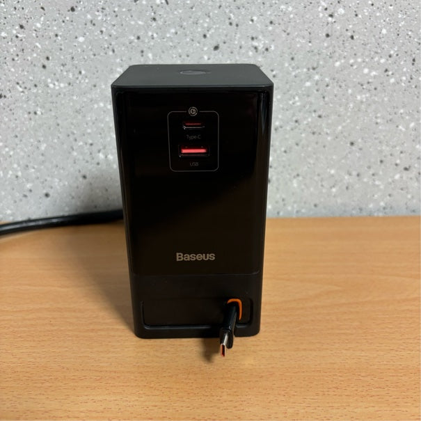 Baseus GaN 65W Fast Charge Laadstation met AC/USB-C/USB-A Zwart