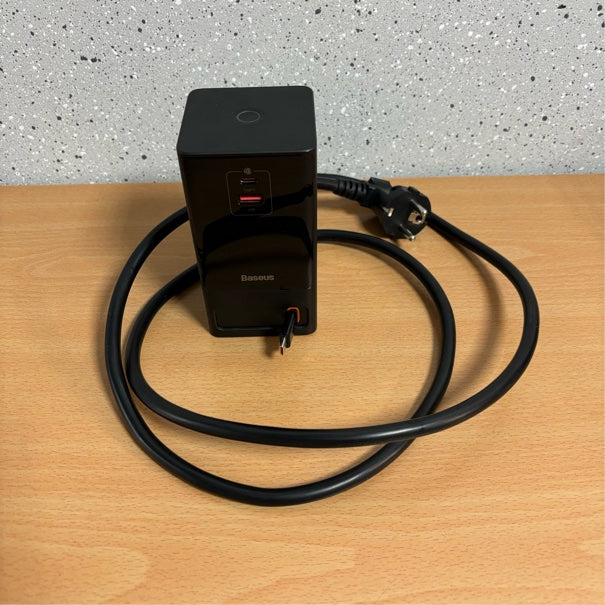 Baseus GaN 65W Fast Charge Laadstation met AC/USB-C/USB-A Zwart