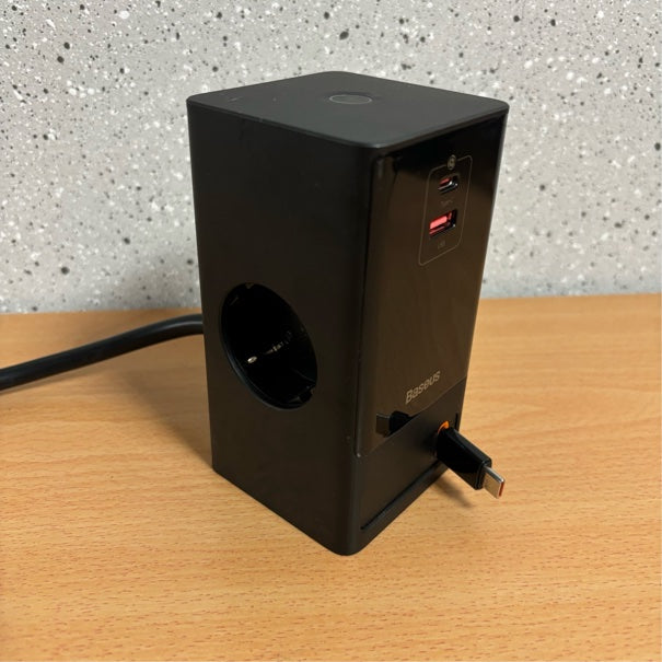 Baseus GaN 65W Fast Charge Laadstation met AC/USB-C/USB-A Zwart