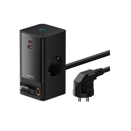 Baseus GaN 65W Fast Charge Laadstation met AC/USB-C/USB-A Zwart