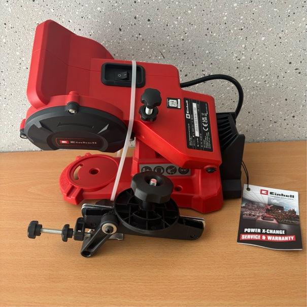 Einhell Accu Kettingslijper GE-CS 18 Li Solo - Power X-Change - 18 V/Li-ion - 6.500 t/min - Ø108x23x3,2 mm - Afstelhoek: 35° links/rechts - Dieptestop - Incl. 1x slijpschijf - Excl. accu en lader