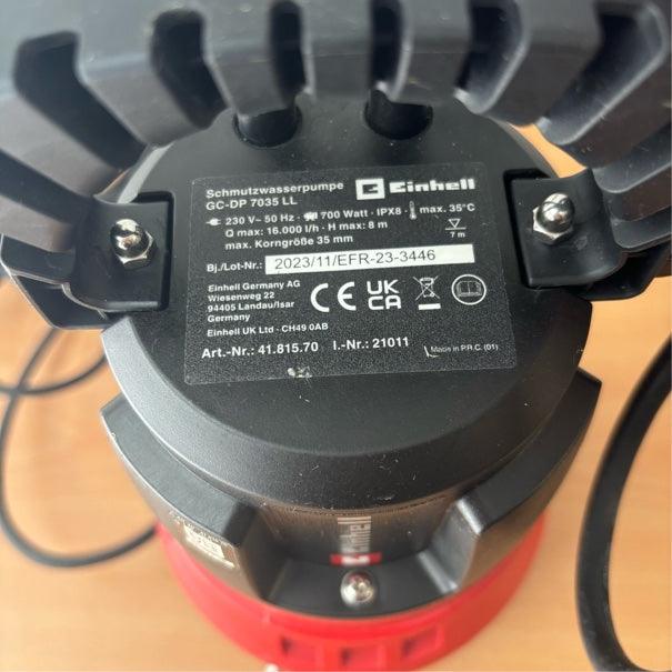 Einhell Elektrische Vuilwaterpomp GC-DP 7035 LL - 700 W - 16000 l/u - Vuil tot Ø35 mm - Afzuigend tot 1 mm - Verstelbaar voor vuil en schoon water - Retour Bazaar